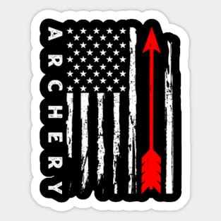 Archery American Flag USA Patriotic Bow Arrows Archer Sticker